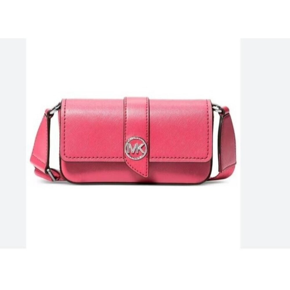 MICHAEL KORS Greenwich East West leather mini crossbody bag - Geranium pink